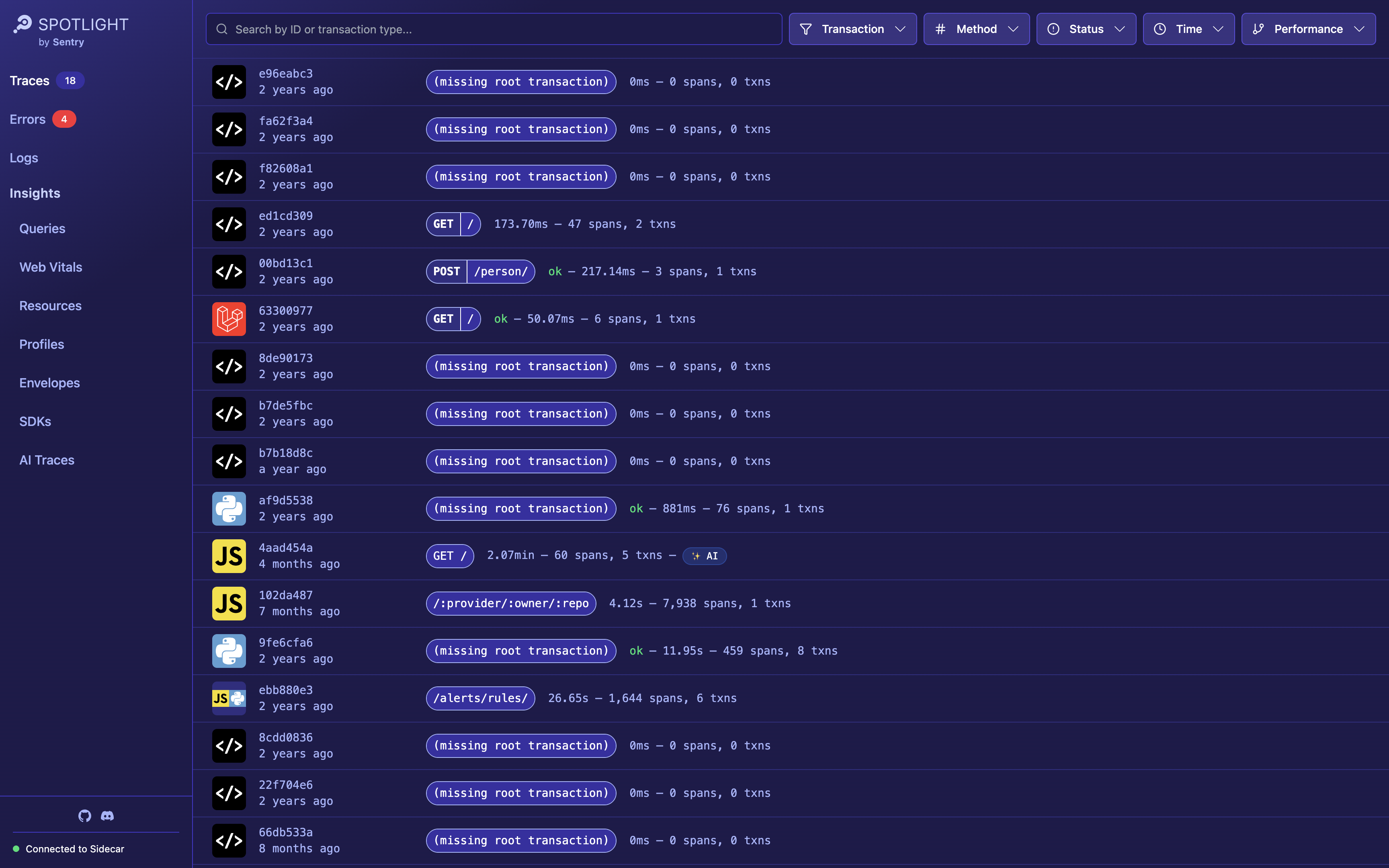 Spotlight app interface
